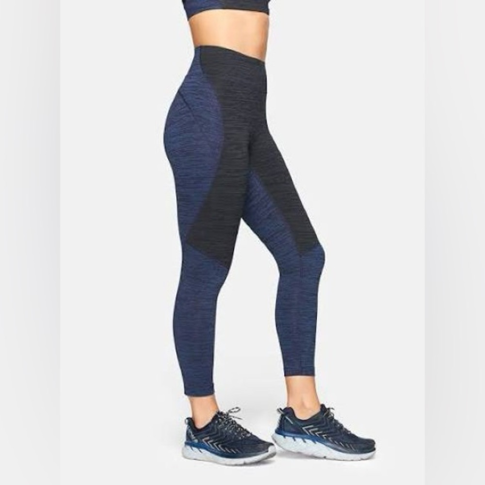 Outdoor Voices Tech Sweat Blue and Black Leggings